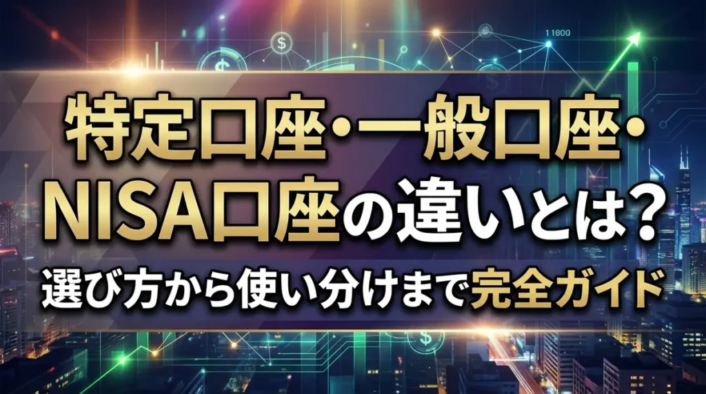 特定口座・一般口座・NISA口座の違いとは？選び方から使い分けまで完全ガイド