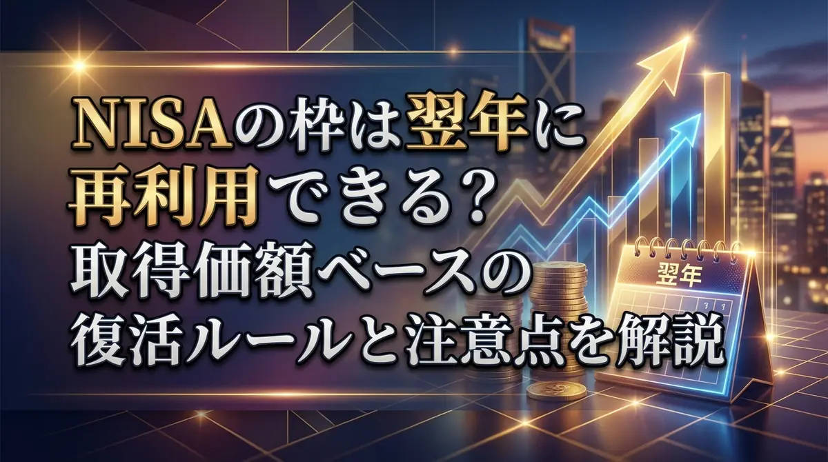 NISAの枠は翌年に再利用できる?取得価額ベースの復活ルールと注意点を解説