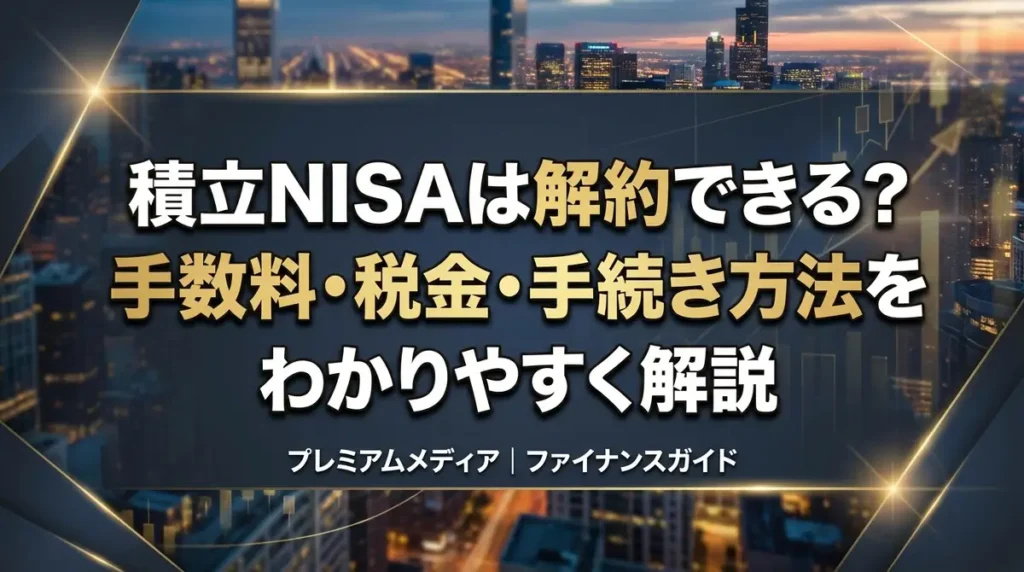 積立NISAは解約できる？手数料・税金・手続き方法をわかりやすく解説
