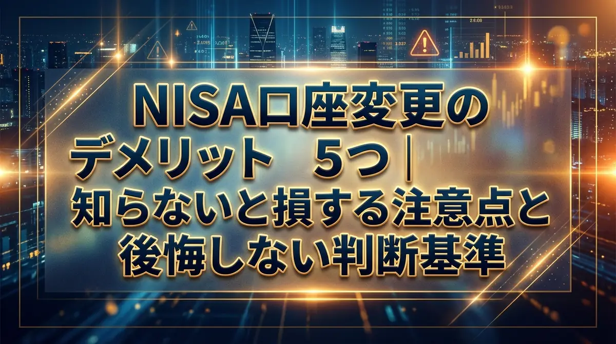 NISA口座変更のデメリット5つ|知らないと損する注意点と後悔しない判断基準